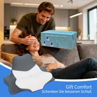 Pernă ortopedică pentru gât FATIVO, pernă ergonomică din spumă cu memorie în formă de fluture, pentru dormit pe o parte, pe spate și pe burtă, pernă pentru citit 10