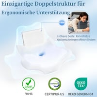 Pernă ortopedică pentru gât FATIVO, pernă ergonomică din spumă cu memorie în formă de fluture, pentru dormit pe o parte, pe spate și pe burtă, pernă pentru citit 8