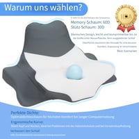 Pernă ortopedică pentru gât FATIVO, pernă ergonomică din spumă cu memorie în formă de fluture, pentru dormit pe o parte, pe spate și pe burtă, pernă pentru citit 6