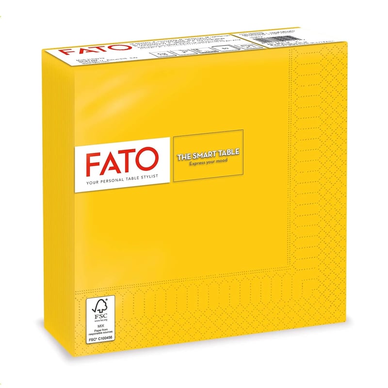 FATO Sárga Papír Szalvéta 33x33cm 2 Rétegű 50db Csomag