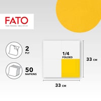 FATO Sárga Papír Szalvéta 33x33cm 2 Rétegű 50db Csomag 6