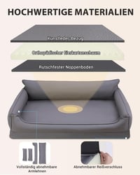 Ortopedický pelech pre psov Favodormir 73x45 cm, vodoodolná pohovka z umelej kože pre malé psy, s penovou výplňou typu "vaječné platne", odnímateľným prateľným vankúšom a protišmykovou úpravou, S 3