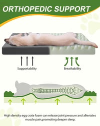 Favodormir Ortopéd Kutyaágy Nagy Kutyáknak 134x91 cm, Vízálló Műbőr Huzattal, Szürke Kutyamatrac Beltéri és Kültéri Használatra 4