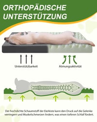 Pătuț Ortopedic pentru Câini Mari Favodormir, Pernă pentru Câini din Piele Ecologică Impermeabilă, Culcuș Ortopedic 4