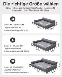 Favodormir Vízálló Ortopéd Kutyaágy Műbőr Kutyakosár 73x45 cm Szürke 8