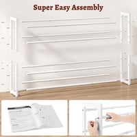 FAVOOSTY 4 Szintes Fehér Fém Cipőállvány - Bővíthető, Állítható, Helytakarékos Cipőtartó Előszobába, Hálószobába 7