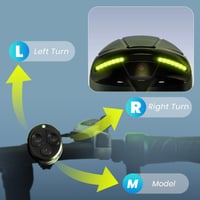 Cască de ciclism Favoto pentru bărbați cu lumină spate intermitentă și telecomandă, pentru biciclete electrice și cursiere, negru 4