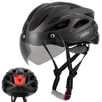 Cyklistická prilba Favoto s LED svetlom a magnetickým štítom – Titánová cyklistická prilba pre dospelých, ľahká a priedušná, nastaviteľná veľkosť 1