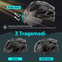 Cyklistická prilba Favoto s LED svetlom a magnetickým štítom – Titánová cyklistická prilba pre dospelých, ľahká a priedušná, nastaviteľná veľkosť 2