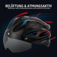 Cyklistická prilba Favoto s LED svetlom a magnetickým štítom – Titánová cyklistická prilba pre dospelých, ľahká a priedušná, nastaviteľná veľkosť 4