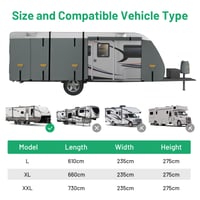 Ochranná plachta na karavan Favoto, 420D Oxford, odolná proti vetru, priedušná – 550x250x220 cm 6