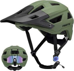 Favoto MTB biciklistička kaciga sa vizirom - maslinasto zelena - L (59-61 cm)