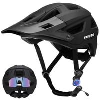 Cyklistická prilba na horský bicykel (MTB) Favoto so šiltom, ľahká technológia Double In-mold, matná čierna, veľkosť M (55 – 58 cm), pánska a dámska 1