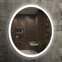 Home Glow Venti 50 cm Kerek Fürdőszobai LED Tükör Érintőkapcsolóval, Természetes Fehér Világítással, Üveg Kivitel 1