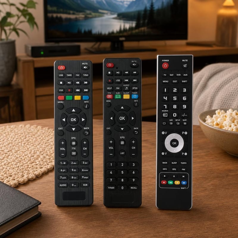 Tévémentő távirányítócsomag: 2 db dekóder-távirányító + 1 db univerzális távirányító