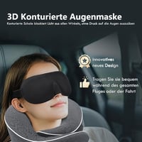 Proglobe Memóriahabos Nyakpárna Utazáshoz - 3D Alvómaszk, Ortopédikus Kialakítás, Repülő, Autó, Vonat, Nyakfájás Enyhítésére, Sötétszürke 5