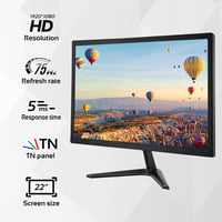 ZFTVNIE 22" Full HD Monitor 1080P - 75Hz Számítógép Kijelző HDMI/VGA Csatlakozással, Beépített Hangszórókkal, Fekete 2