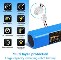 CITYORK 5600 mAh Li-Ion Pótakkumulátor Proscenic M7/M8 Pro, Roidmi Eve Plus, Viomi S9, Neabot N1/N2, Tesvor M1 Robotporszívókhoz, 14.4V 4
