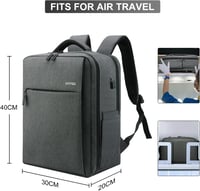 HOMIEE 15,6" Vízálló Üzleti Laptop Hátizsák USB Töltőporttal, Repülőgép Kézipoggyász Méretű 4