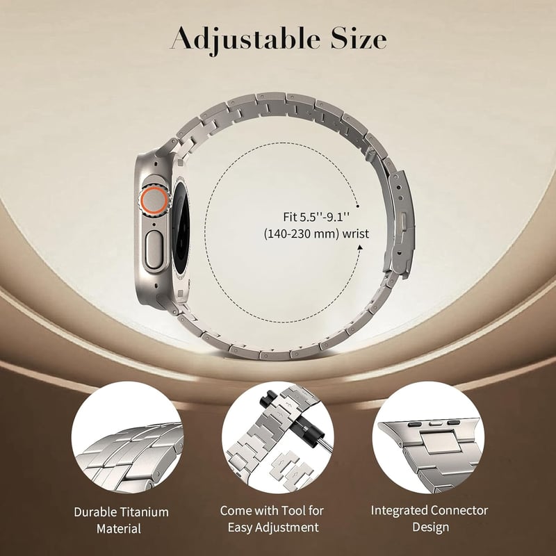 Apple Watch Ultra kompatibilis TiMOVO titán szíj, 49-42mm, férfi/női