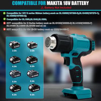 DriSubt Hőlégfúvó Makita 18V Akkumulátorokhoz - LCD Kijelző, 550°C, Állítható Hőmérséklet, 8 Fúvóka, Festékeltávolításhoz, Forrasztáshoz, Ba 7