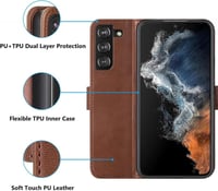 Samsung Galaxy S22 Plus 5G bőrtok 3 kártyatartóval - Cresee védőtok 6