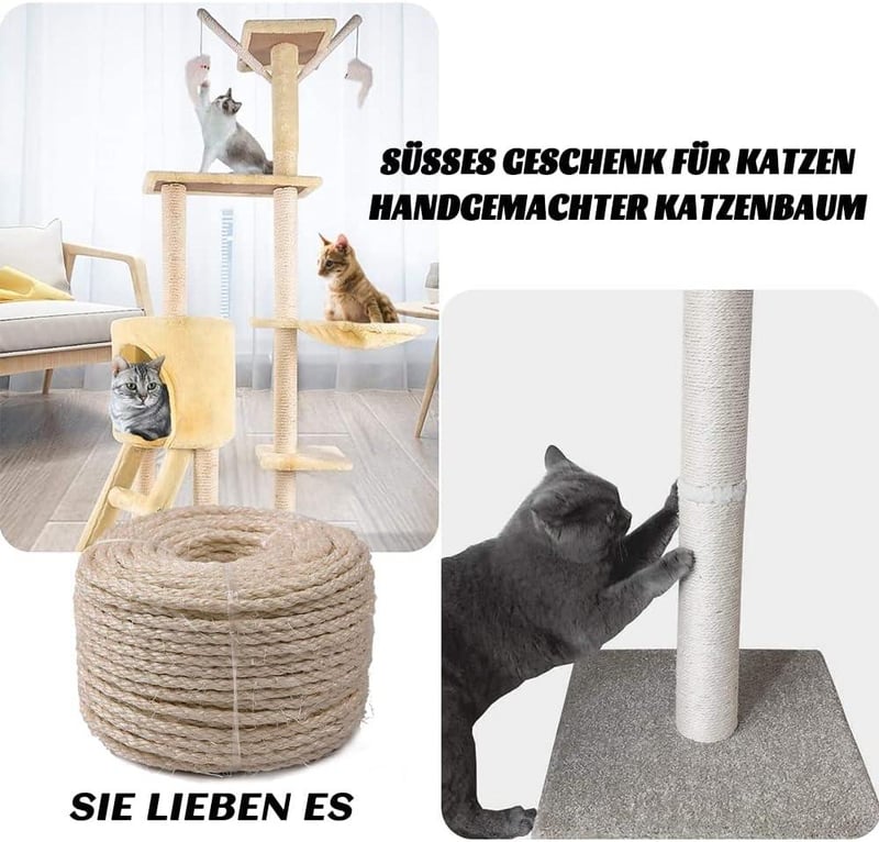 Erős Sisal Kaparókötél Macskáknak - 6mm x 15m