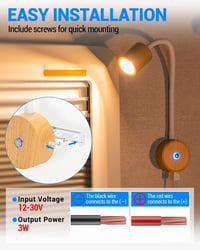 SUPAREE 12V LED lámpa lakóautóba, USB-vel, szabályozható, meleg fehér és kék fénnyel 6