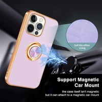 iPhone 13 Pro Rosegold-Lila Mágneses Gyűrűs Matt Szilikon Védőtok 5