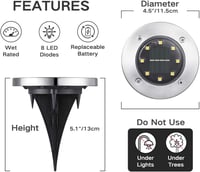 Joomer 12 db-os LED-es napelemes kerti lámpa szett, fehér fényű, vízálló 6