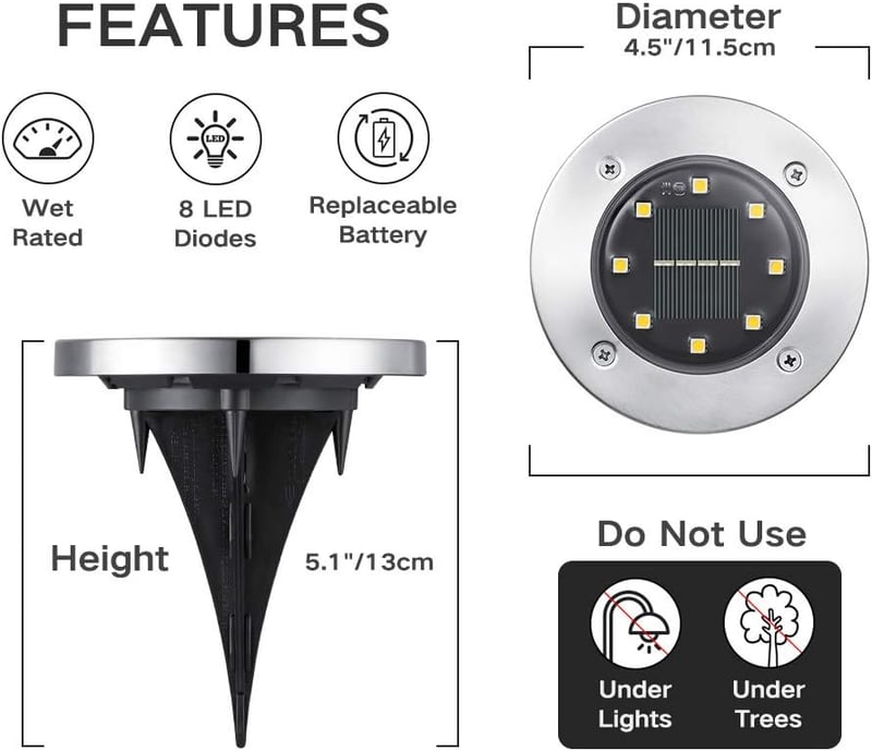 Joomer 12 db-os LED-es napelemes kerti lámpa szett, fehér fényű, vízálló