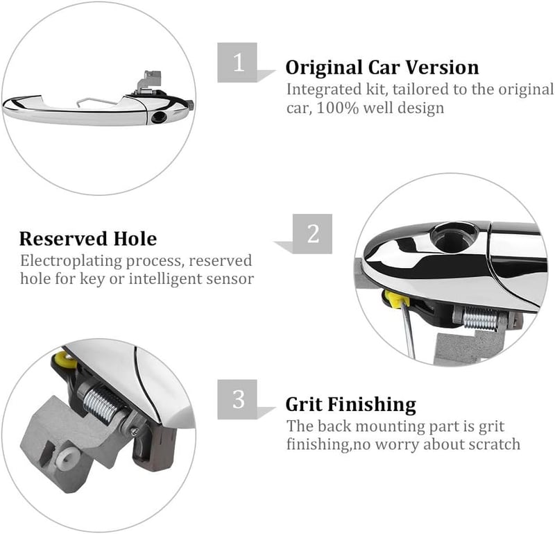 FIAT 500 króm külső ajtókilincs, bal oldali, 2012-2018 modellekhez