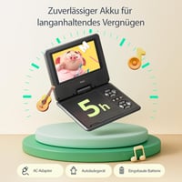 YOTON 9,5" Hordozható DVD Lejátszó Gyerekeknek Autóba, 7,5" HD Forgatható Képernyővel, 6 Órás Akkumulátorral, TV/USB/SD Kártya Támogatással 7