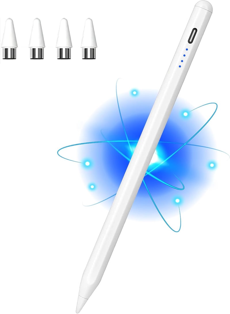 Kenkor aktív érintőceruza iPad, iPhone és Android készülékekhez - mágneses, USB-C, fehér