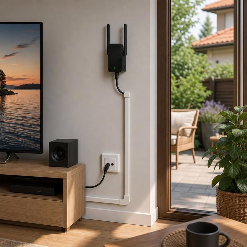 Mrežni komplet: 1x CAT6a utičnica + WiFi 6 pojačivač + Cat6 kabel + kanalice