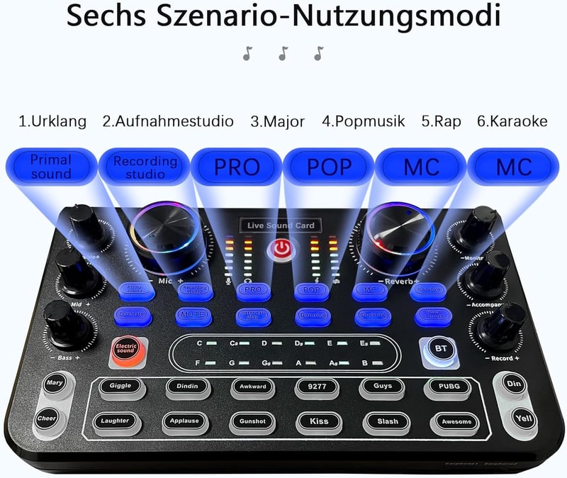 RUBEHOOW Mixer Kit DJ Controller BM800 Mikrofon Élő Előadáshoz Karaoke Felvételhez
