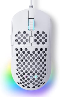 Dierya M1SE Gamer Egér - 12800 DPI Optikai Szenzor, 6 Programozható Gomb, RGB Világítás, Ergonomikus Méhsejt Kialakítás, 105g, Fehér 1