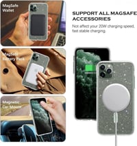 iPhone 11 Pro Max Átlátszó Glitteres MagSafe Tok - Csillogó Szilikon Védőburkolat 3