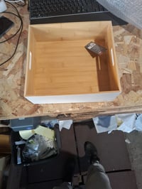 Bambusový úložný box Zeller Present, biely, 30 x 27 x 10,5 cm, organizér do domácnosti – kozmetické poškodenie (stav: pozri 2. obrázok) 2