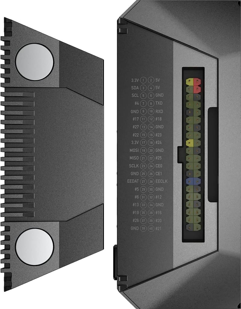 GeeekPi Argon One V2 Alumínium Ház Raspberry Pi 4-hez - Beépített Ventilátorral, Hűtőbordával és Bekapcsoló Gombbal, Retro Játékokhoz