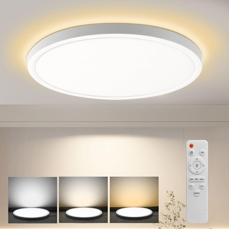 EXTRASTAR LED Mennyezeti Lámpa 24W - Kerek Ø29cm Távirányítós Dimmelhető Világítás 3000K-6500K 2200lm - Nappali, Hálószoba, Konyha, Erkély
