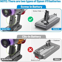 ASUNCELL 3900 mAh V11 Akkumulátor Dyson SV14 Porszívókhoz - 25,2V Csavaros Telepítésű Csereakku Absolute Complete Fluffy Vezeték Nélküli Mod 2