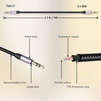 Nylon fonott AUX kábel 1m - Hi-Fi minőségű 3,5mm-es sztereó audio adapter 5