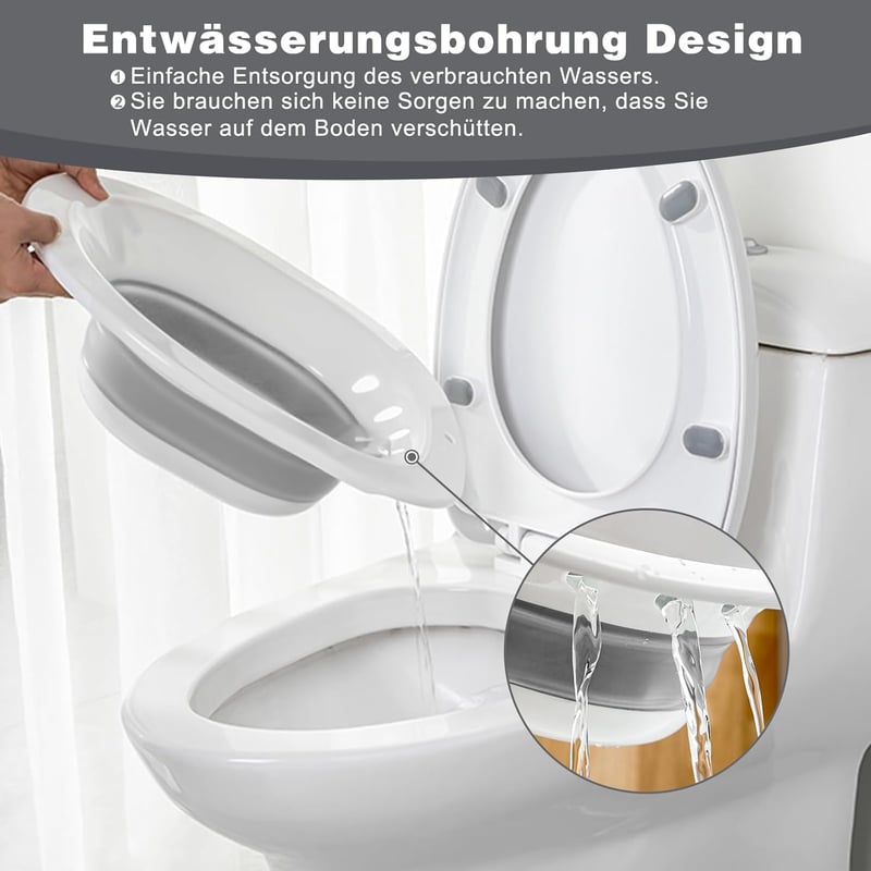 DEANIC Összecsukható WC-re Akasztható Ülőfürdő Kád - Aranyér, Szülés Utáni és Idősek Ápolására (Szürke)