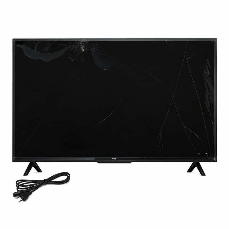 TCL 43PF650 43 colos 4K UHD Smart LED Fire TV Dolby Vision Dolby Atmos — hibás, alkatrésznek: betört kijelző (állapot: lásd a 2. képet)