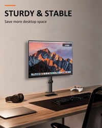 Suptek Monitortartó Konzol 13-27" Képernyőkhöz | Asztali Monitorállvány 10kg-ig | 360° Forgatható, Dönthető, Állítható Magasságú | VESA 75x7 3