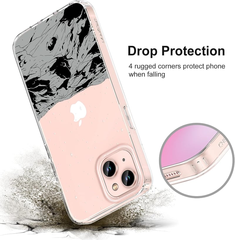 Apple iPhone 13 Átlátszó Tok Holddomborzat Mintával