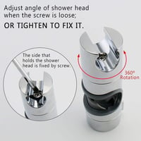 Joyoldelf Állítható Zuhanytartó 18-25 mm - ABS Anyagú, 360° Forgatható Fali Zuhanyfej Tartó, Króm Bevonatú, Szürke 4