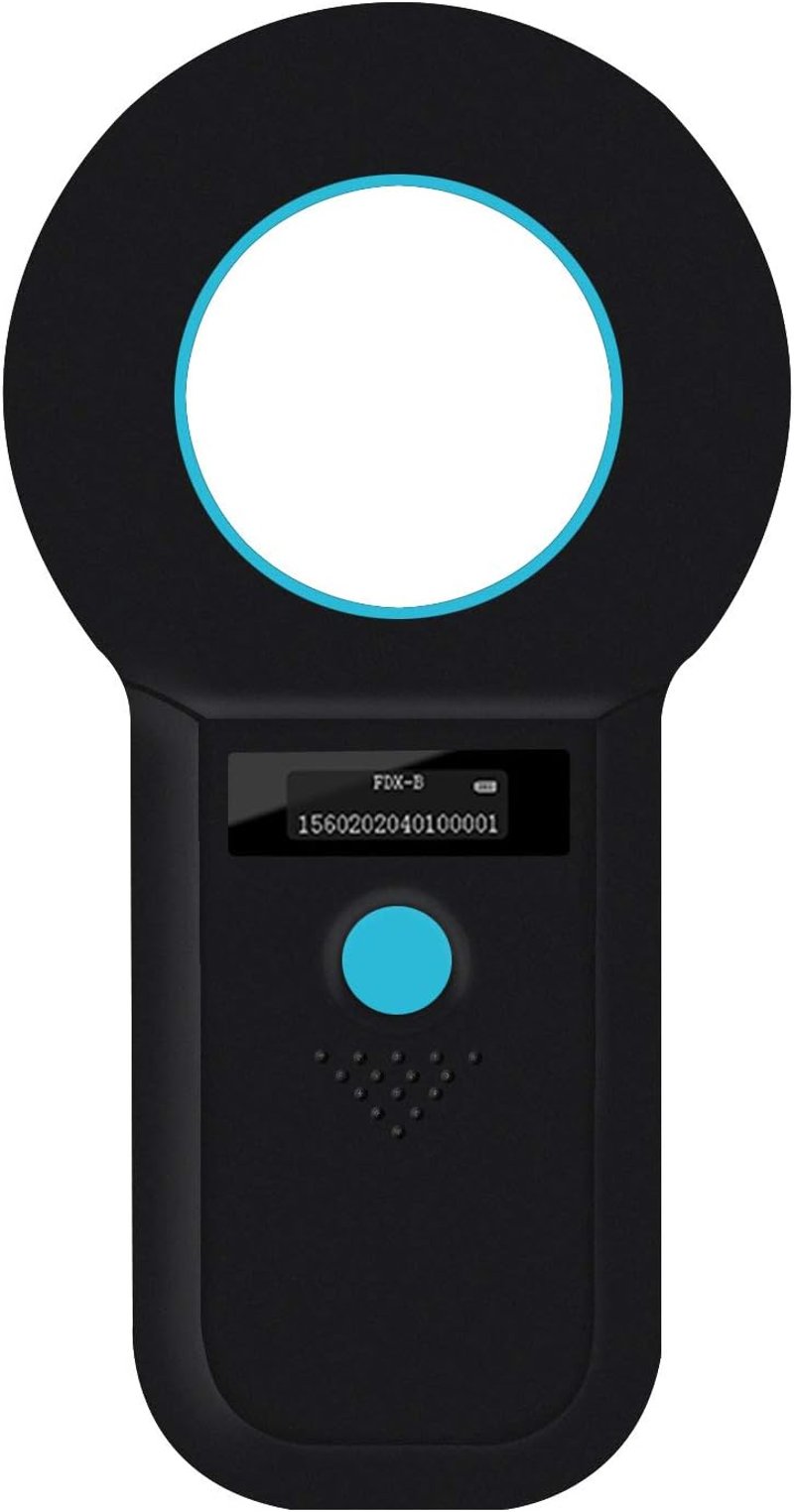 Smoostart állat mikrochip olvasó - 128 adattárolós ISO11784/85 chip leolvasó kutyáknak, macskáknak (fekete)