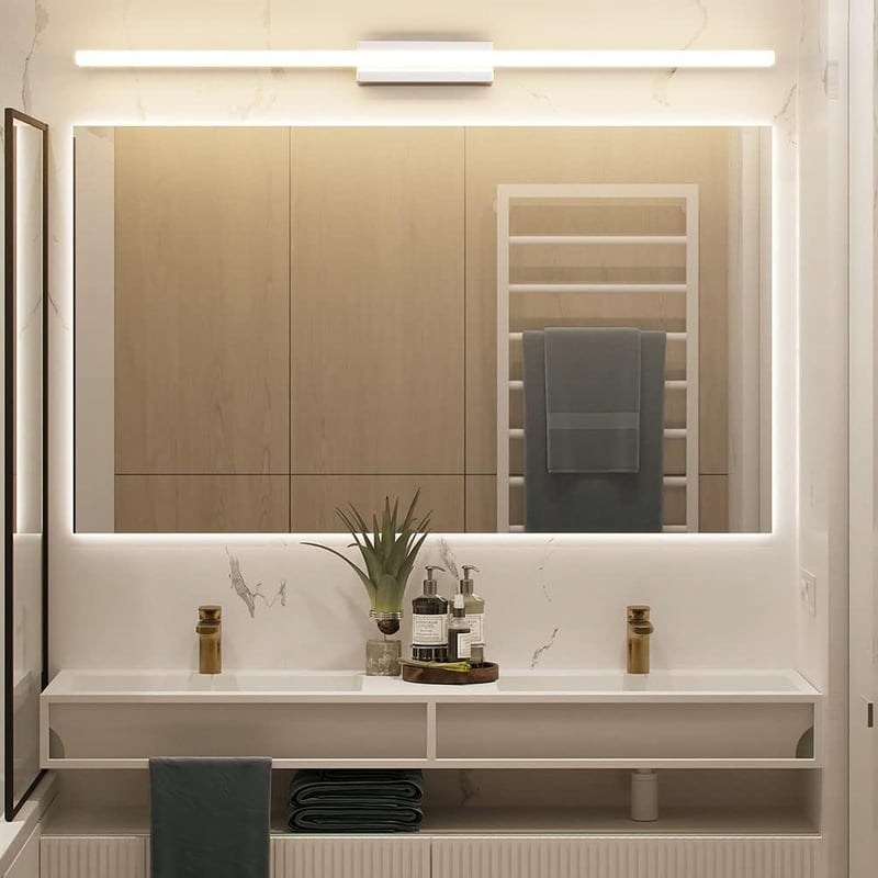 Klighten LED Fürdőszobai Tükörvilágítás 90 cm 20W IP44 Meleg Fehér 3000K Fali Lámpa Érintőkapcsolós 1300 Lumen Alumínium Modern